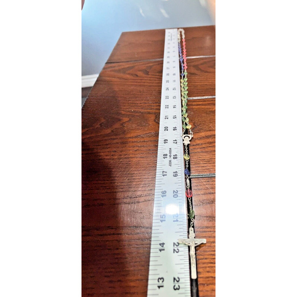 St Labre Indians Multicolored Rosary Beads 22 7/8 Inch Necklace! - Picture 11 of 12